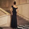 One-Shoulder Evening Gown With Beaded Arm Detail